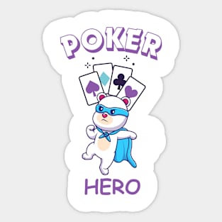 Poker Hero Bear Player Sticker